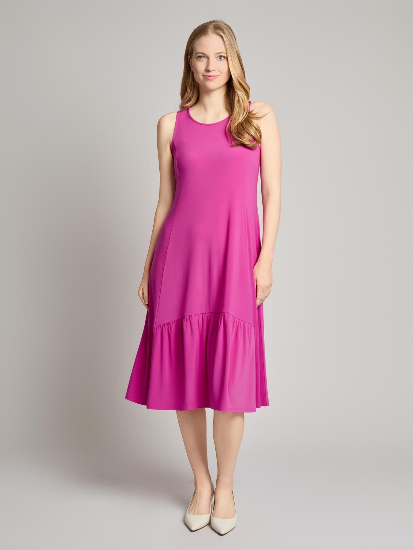 High Low Flounce Dress, Knit Jersey