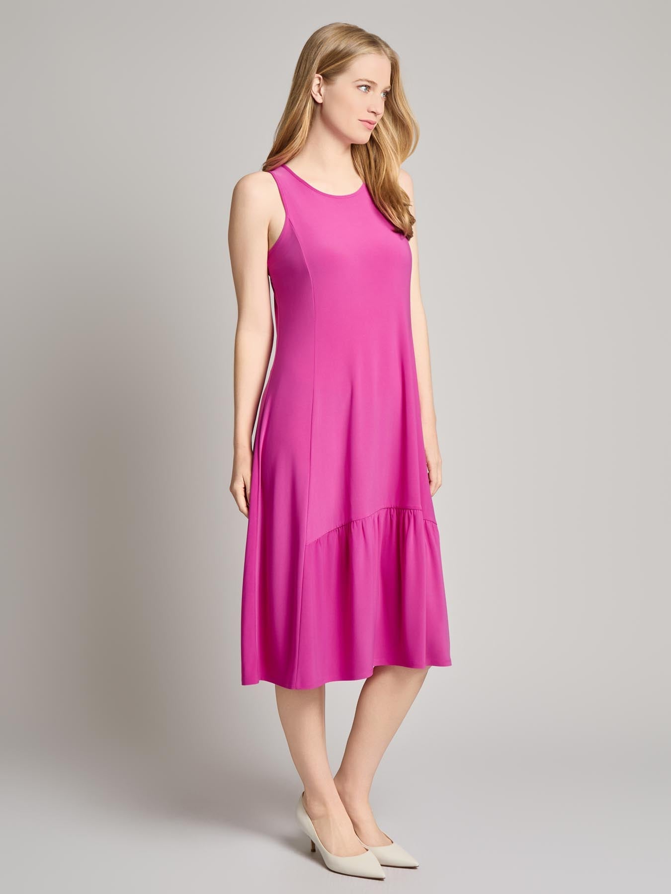 High Low Flounce Dress, Knit Jersey