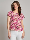 Button Detail Blouse, Crepe de Chine