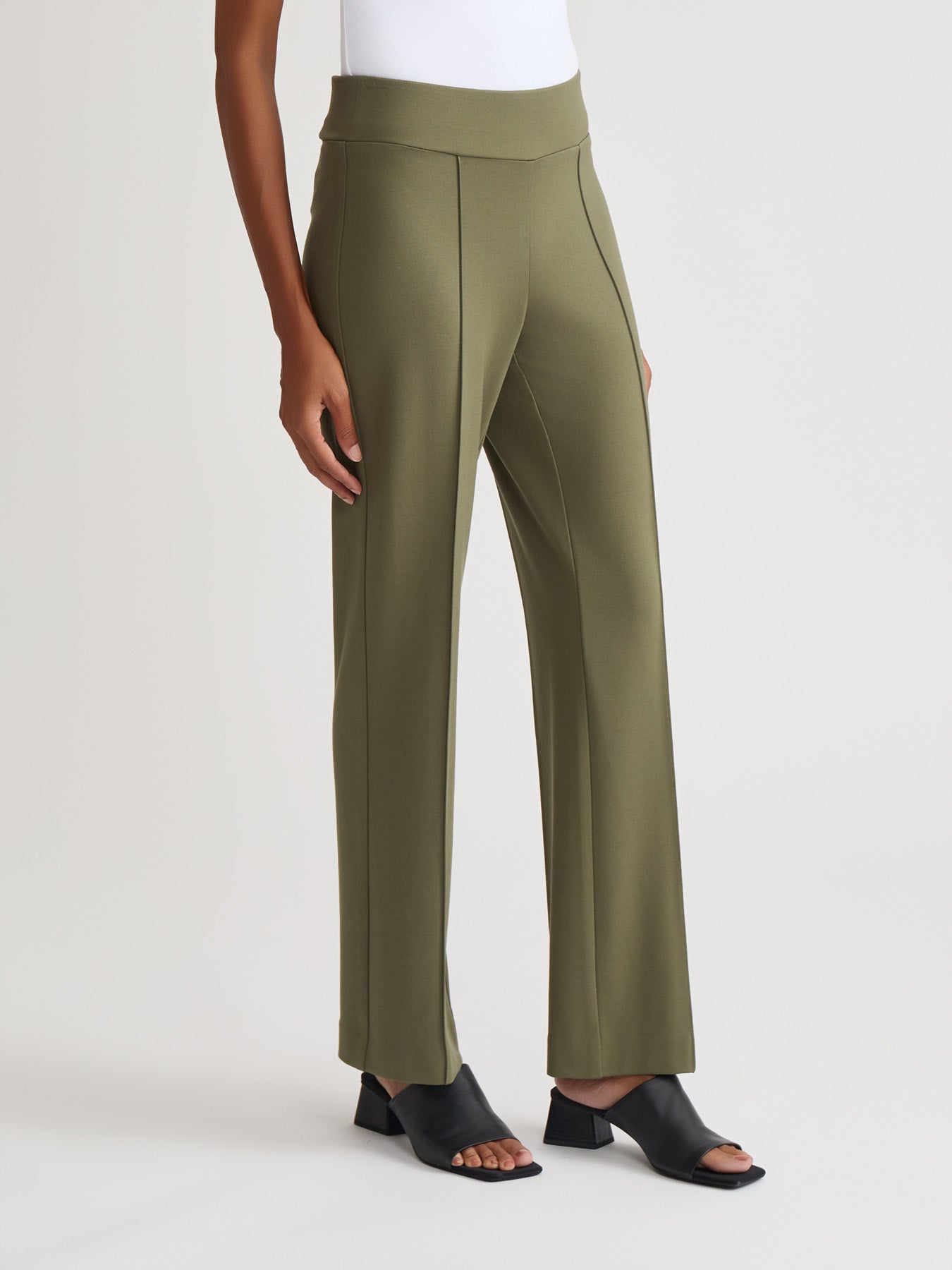 Plus Pull-On Pintuck Trouser, Serenity Knit