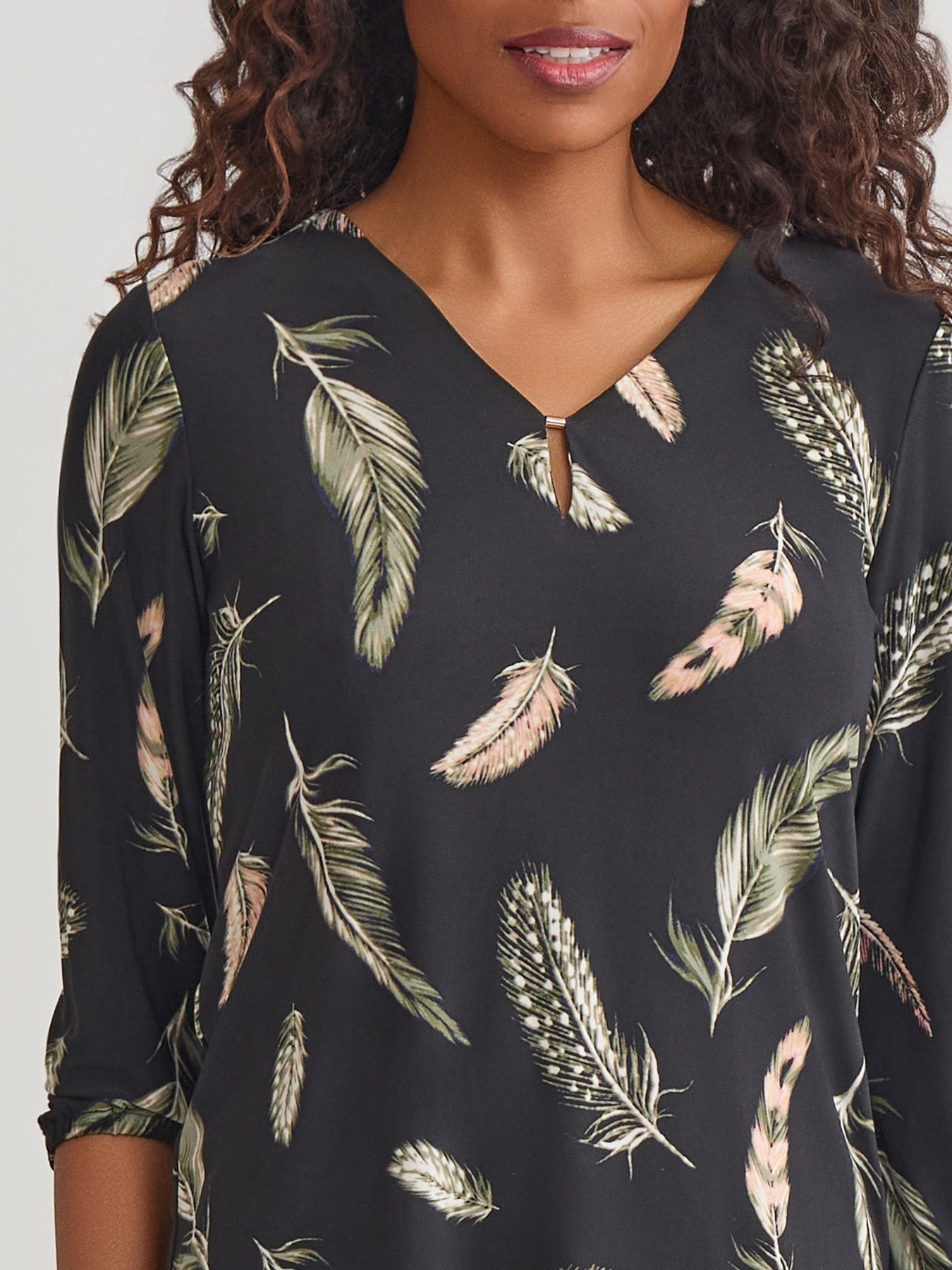 Printed Keyhole Blouse