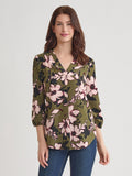 Plus V-Neck Pleated Kelly Blouse