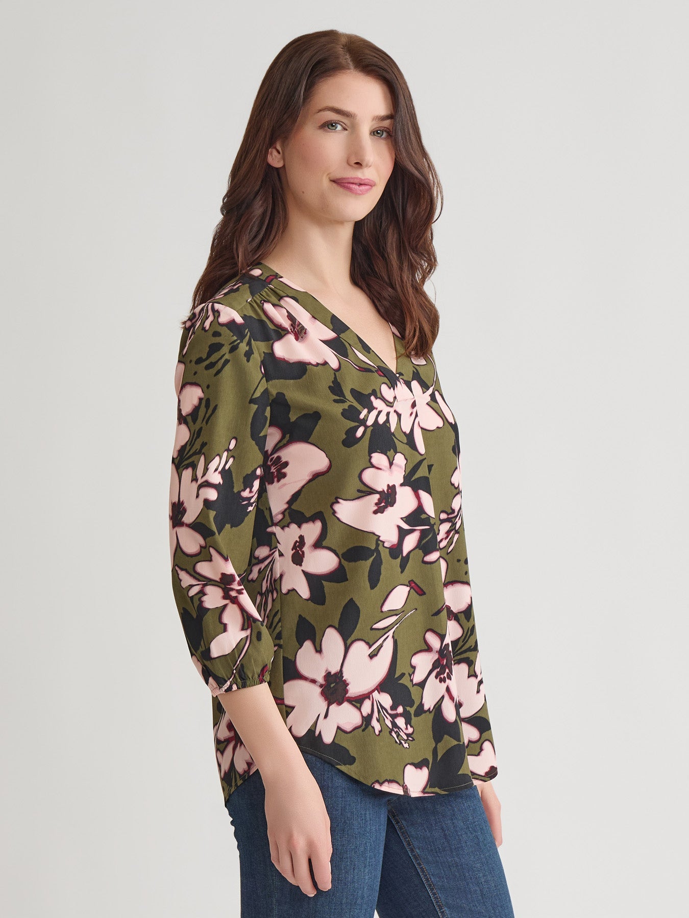 V-Neck Pleated Kelly Blouse