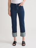 Petite Deep Cuff Straight Leg Denim, Westpoint Wash