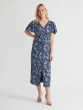 Petite Long Sleeve Belted Shirt Dress, Flat Satin