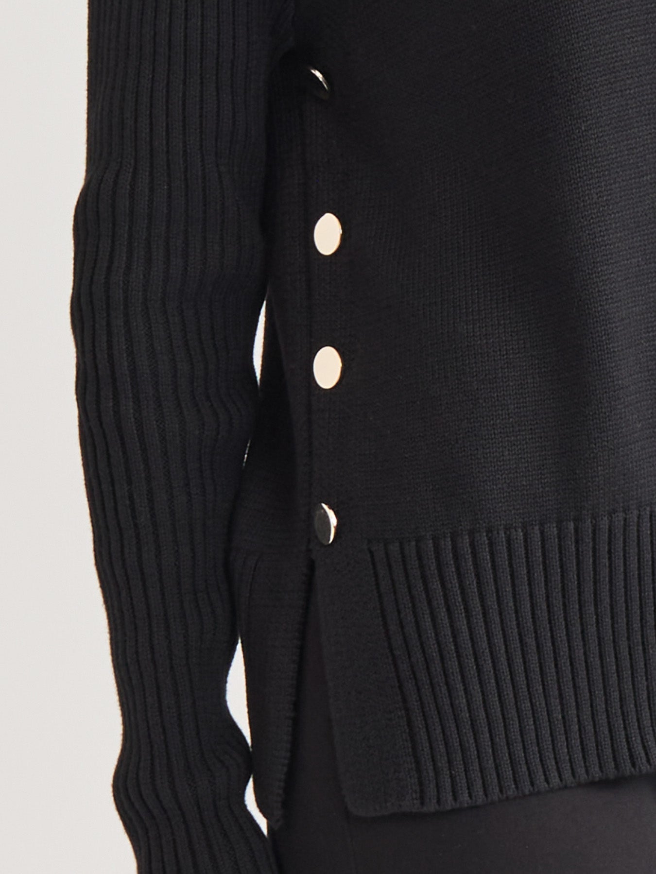 Side Button Sweater Mock Neck Sweater