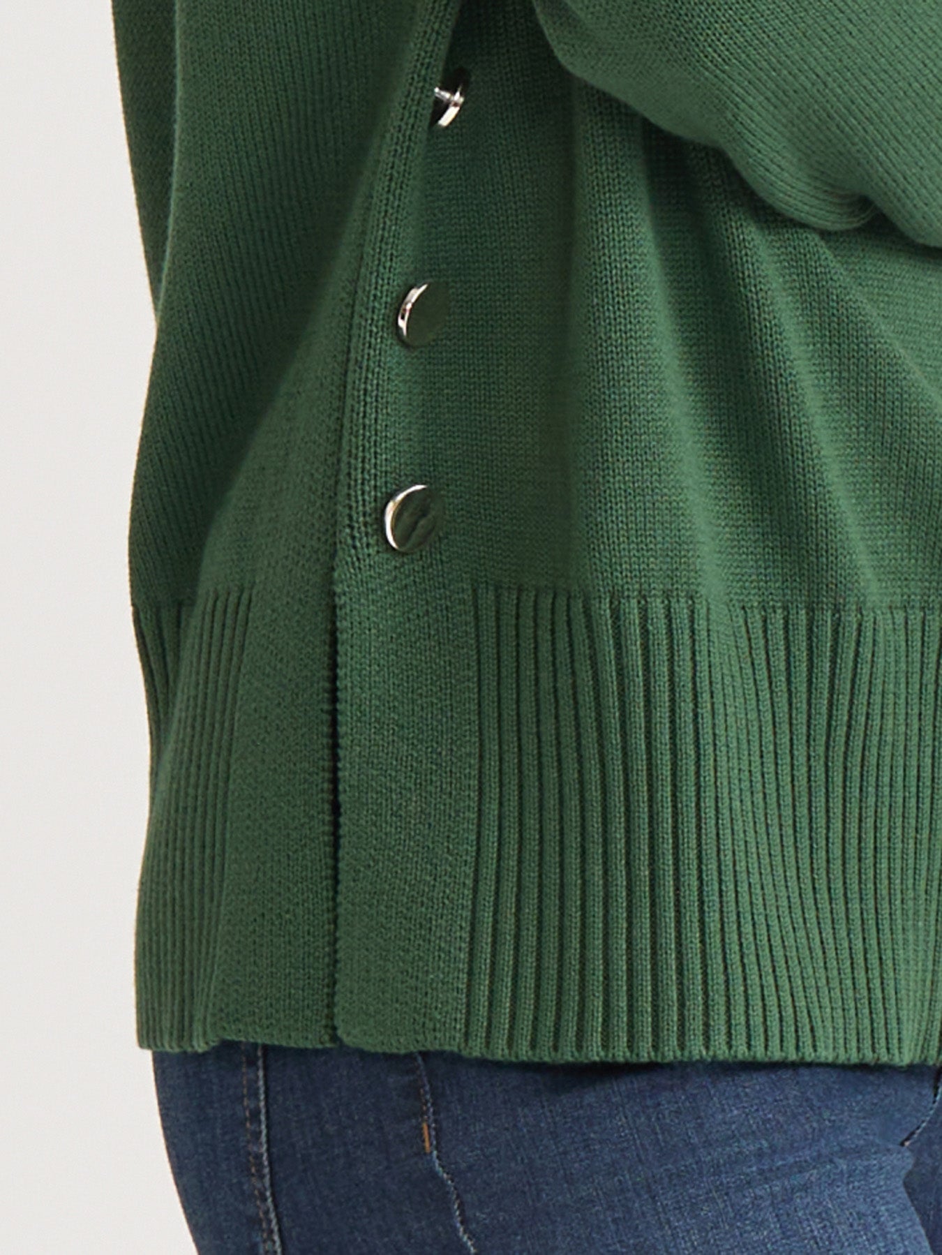 Side Button Sweater Mock Neck Sweater