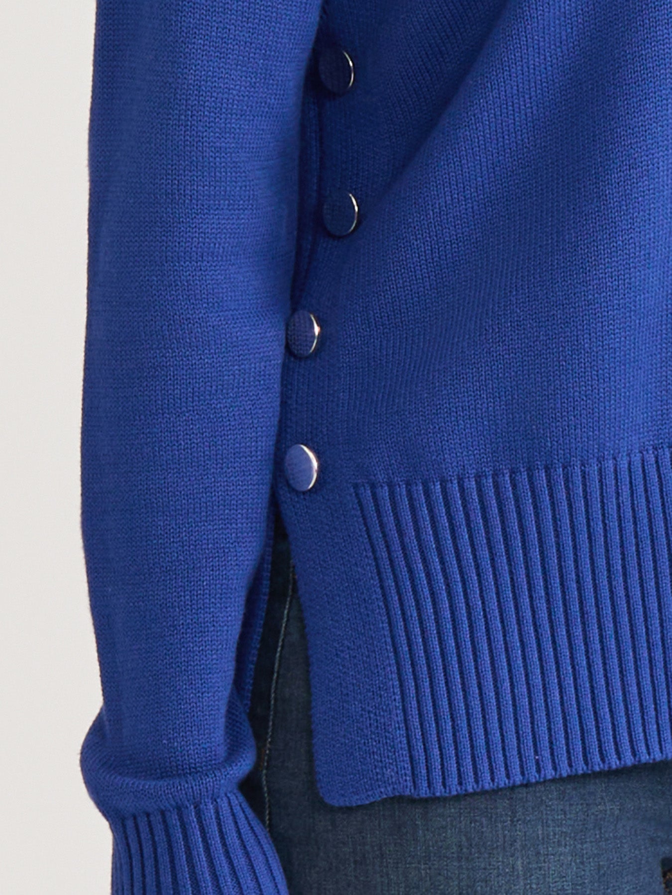 Side Button Sweater Mock Neck Sweater