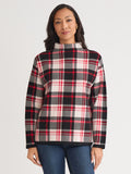 Plaid Funnel Neck Sweater