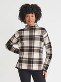 Plaid Funnel Neck Sweater