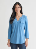 Petite Quarter Sleeve Top, Solid Everyday Knit