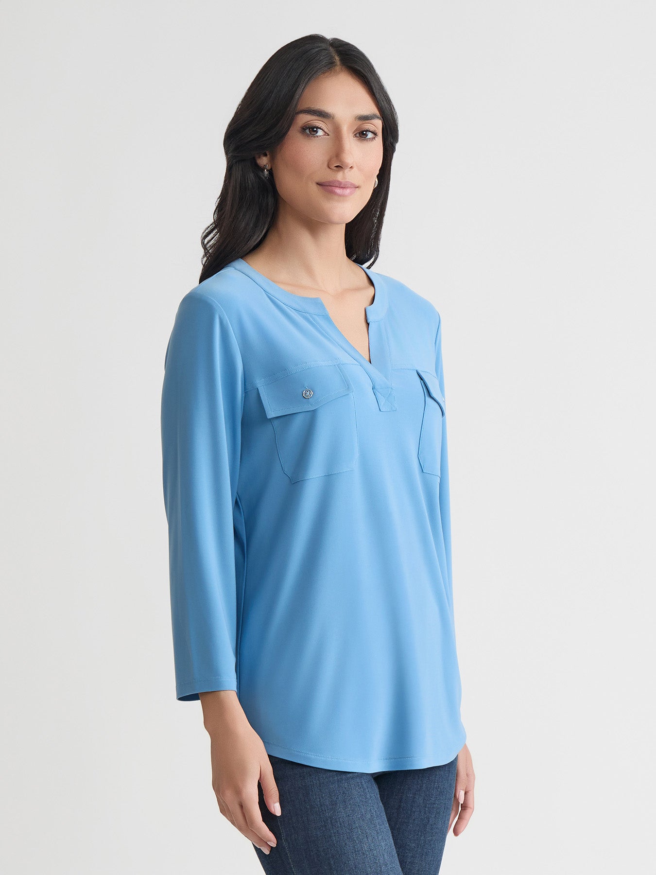 Quarter Sleeve Top, Solid Everyday Knit