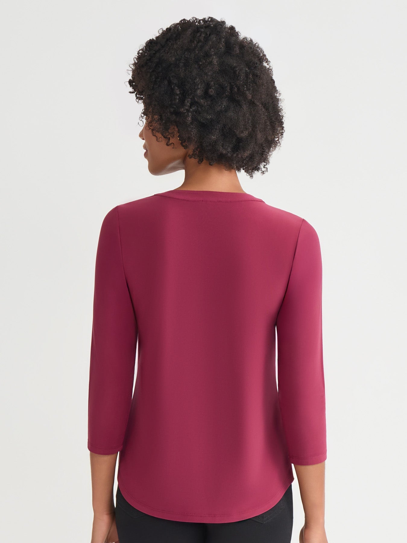 Petite Quarter Sleeve Top, Solid Everyday Knit