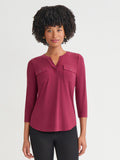 Petite Quarter Sleeve Top, Solid Everyday Knit