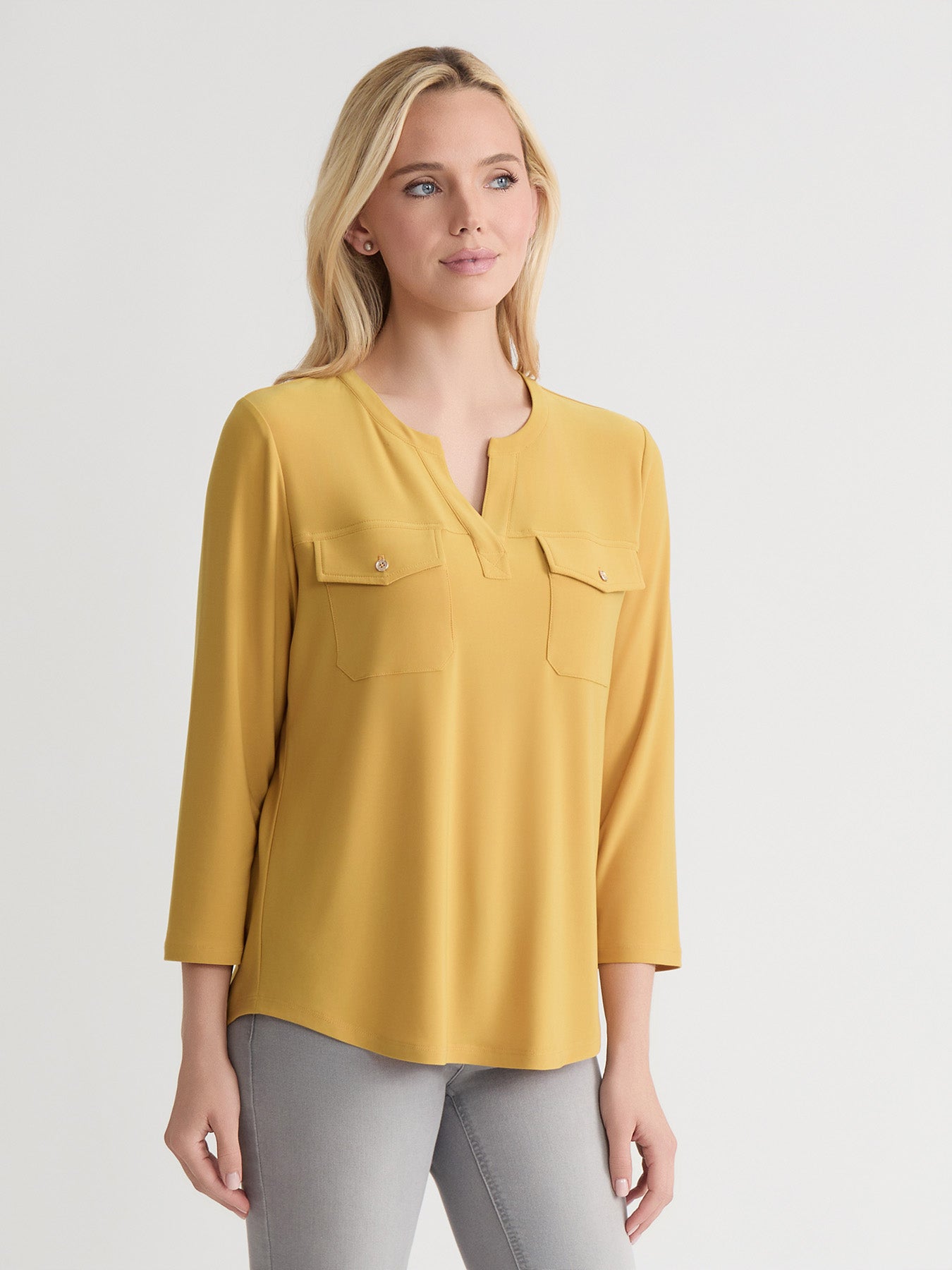 Petite Quarter Sleeve Top, Solid Everyday Knit