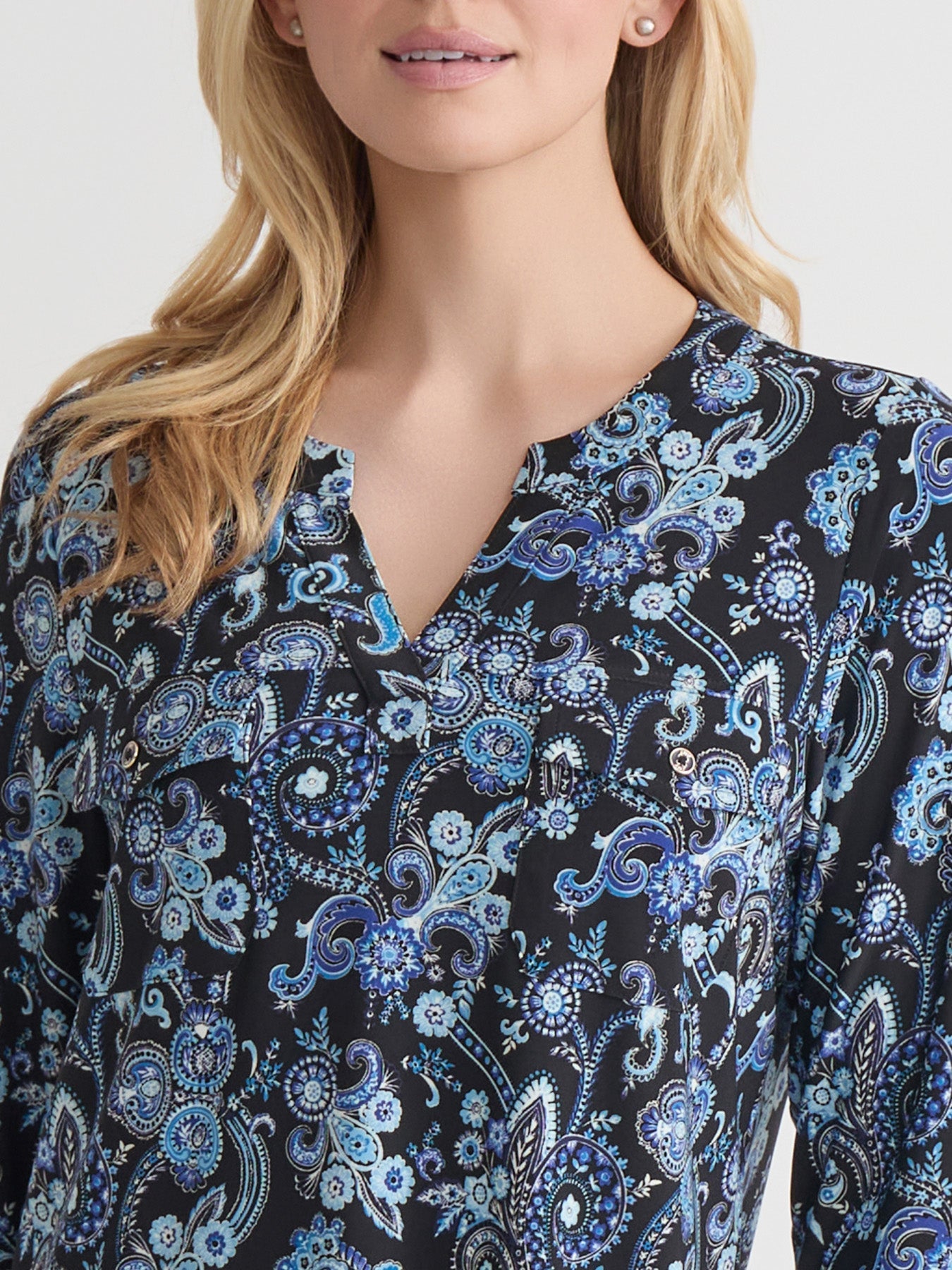 Quarter Sleeve Top, Printed Everyday Knit