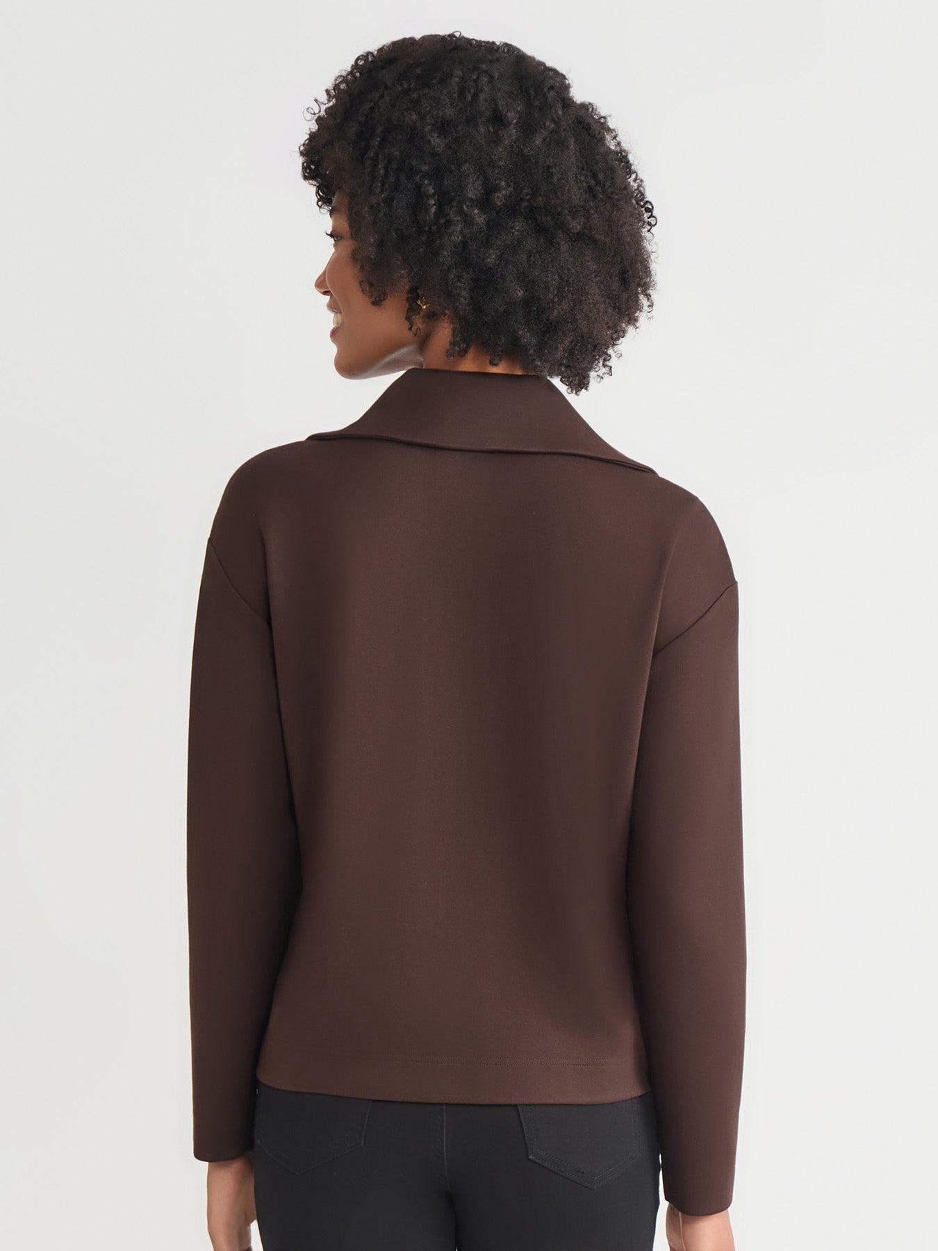 Quarter Zip Pull-Over Top, Serenity Knit