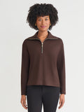 Quarter Zip Pull-Over Top, Serenity Knit