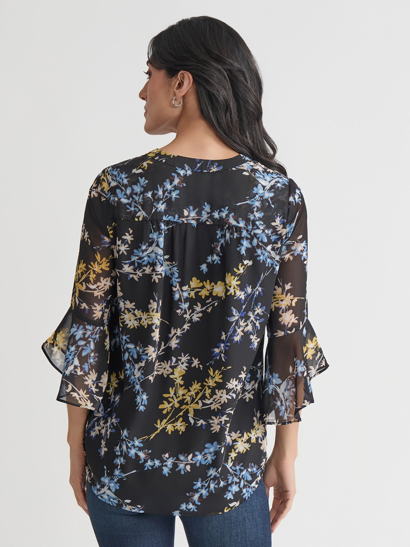 Flutter Sleeve Kelly Blouse, Jones Black Multi