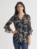 Flutter Sleeve Kelly Blouse, Jones Black Multi
