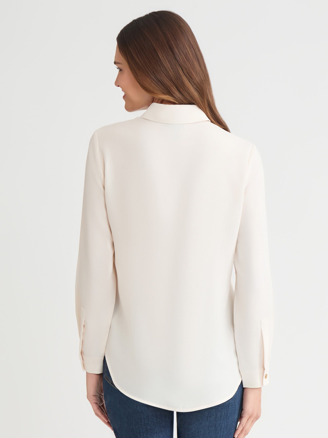 Embroidered Button-Front Shirt, Lyocell