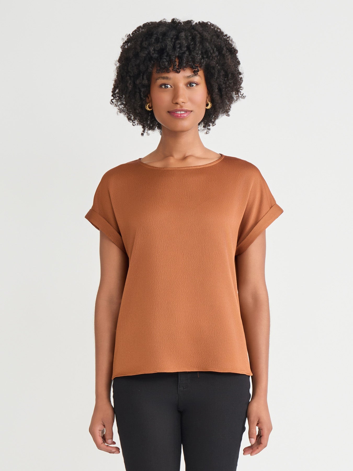 Petite Side Button Blouse, Jasper Crepe