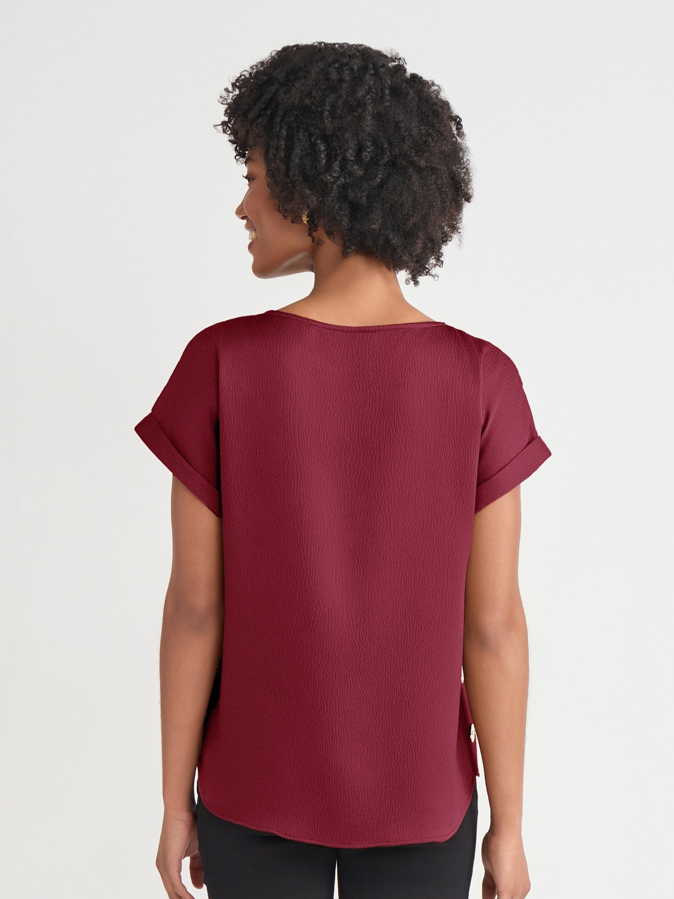 Petite Side Button Blouse, Jasper Crepe