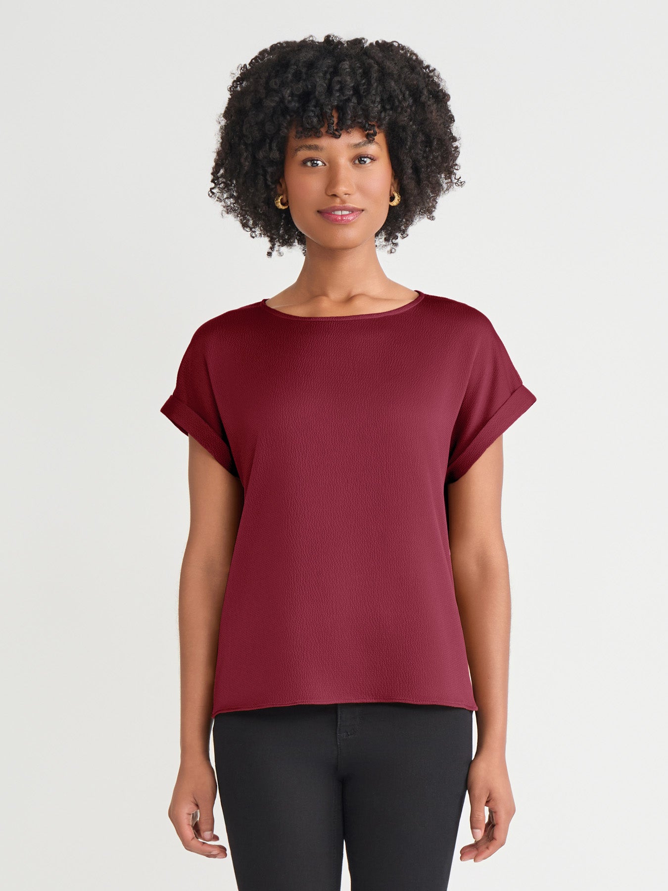 Petite Side Button Blouse, Jasper Crepe