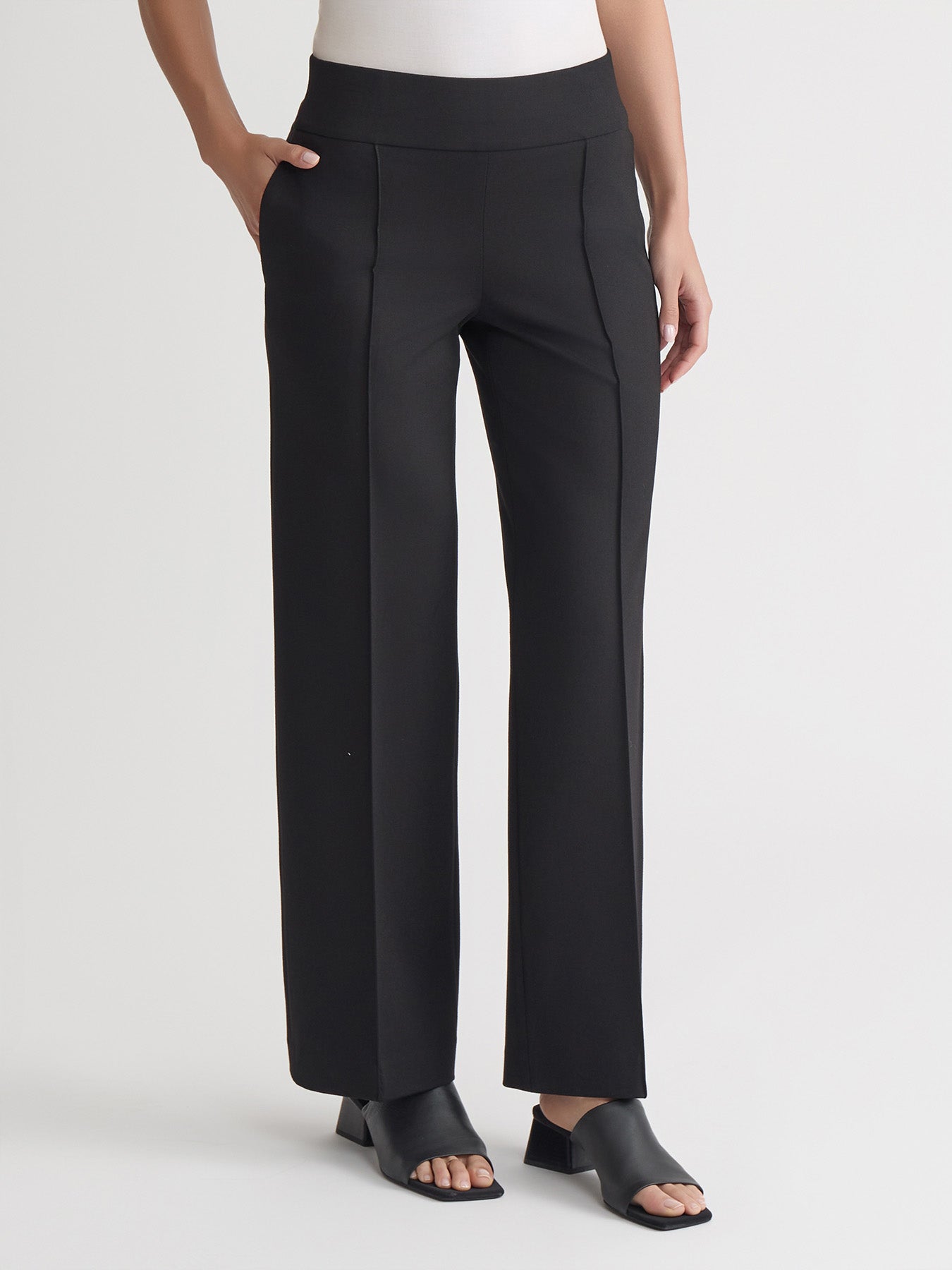 Petite Pull On Pintuck Wide Leg, Modern Compression