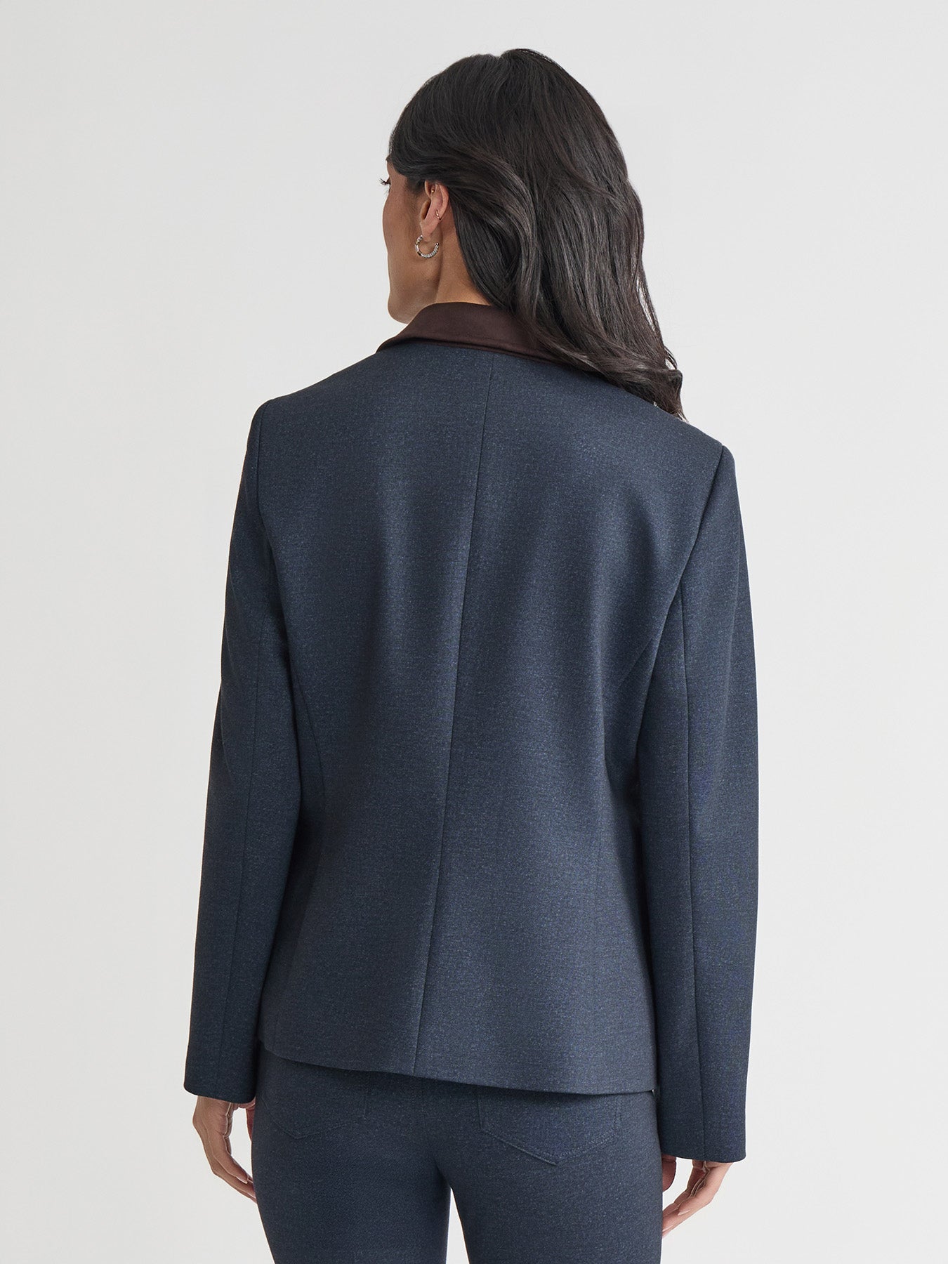 Faux Double Breasted Jacket, Scuba Suede