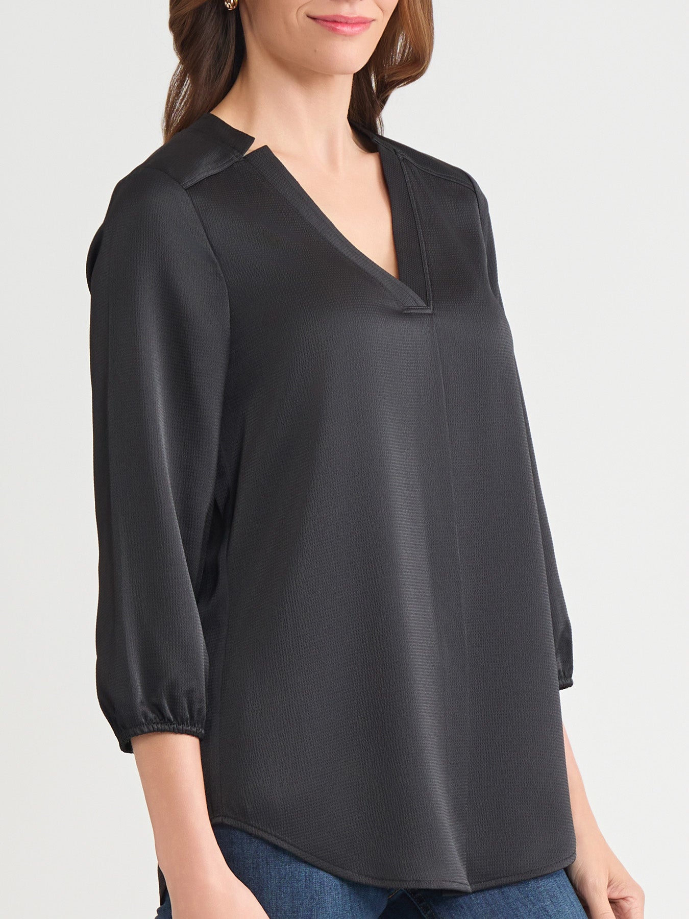 Plus Kelly Blouse, Hammered Satin