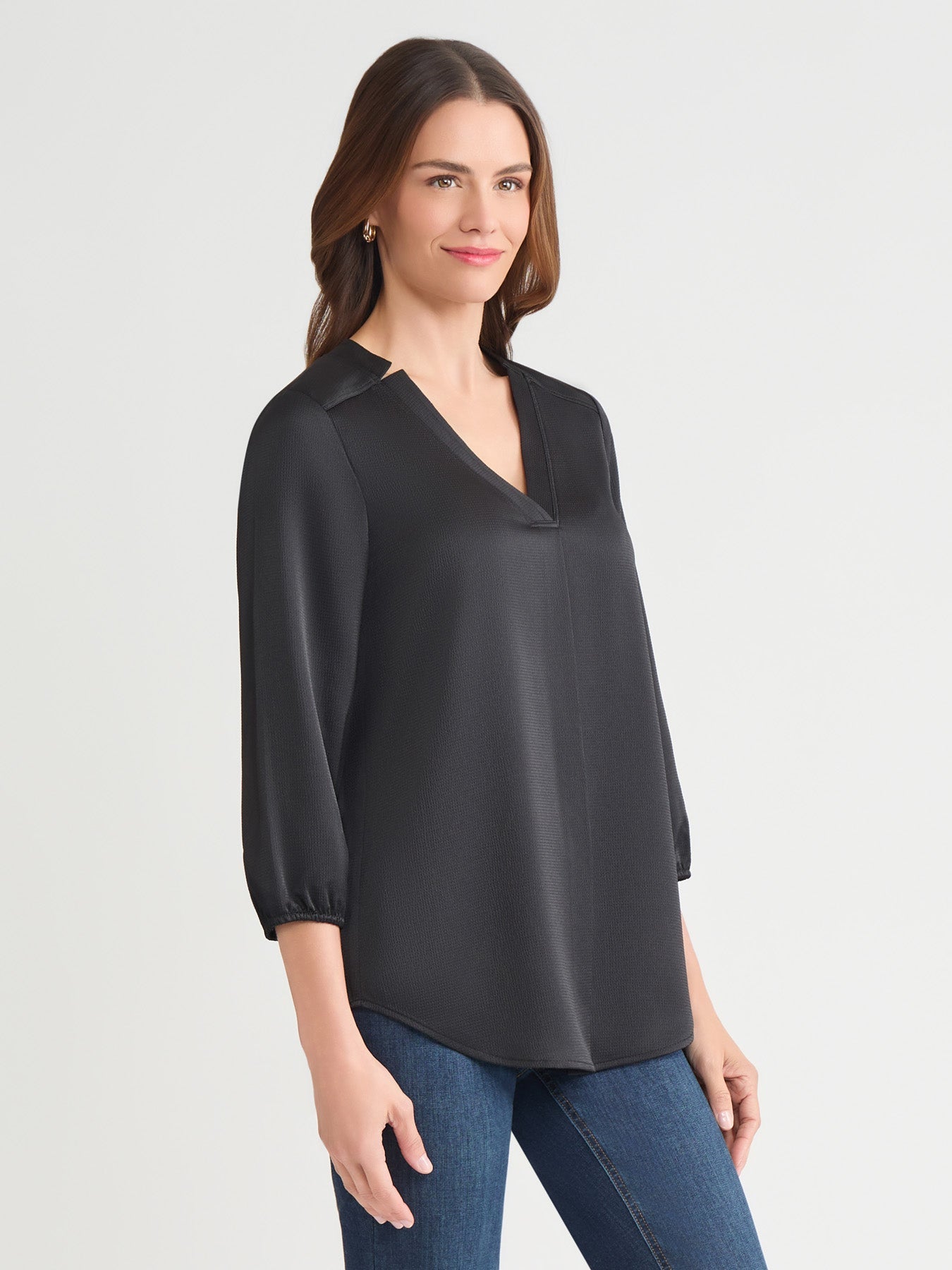 Plus Kelly Blouse, Hammered Satin