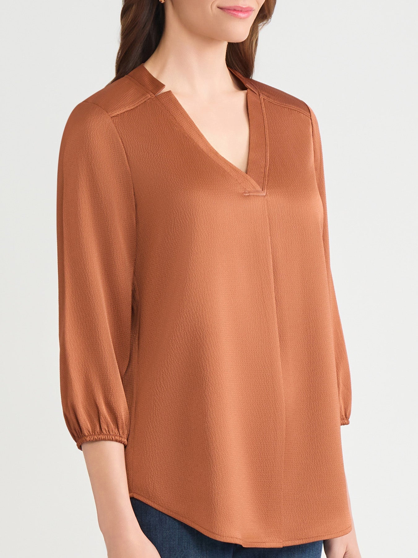 Plus Kelly Blouse, Hammered Satin