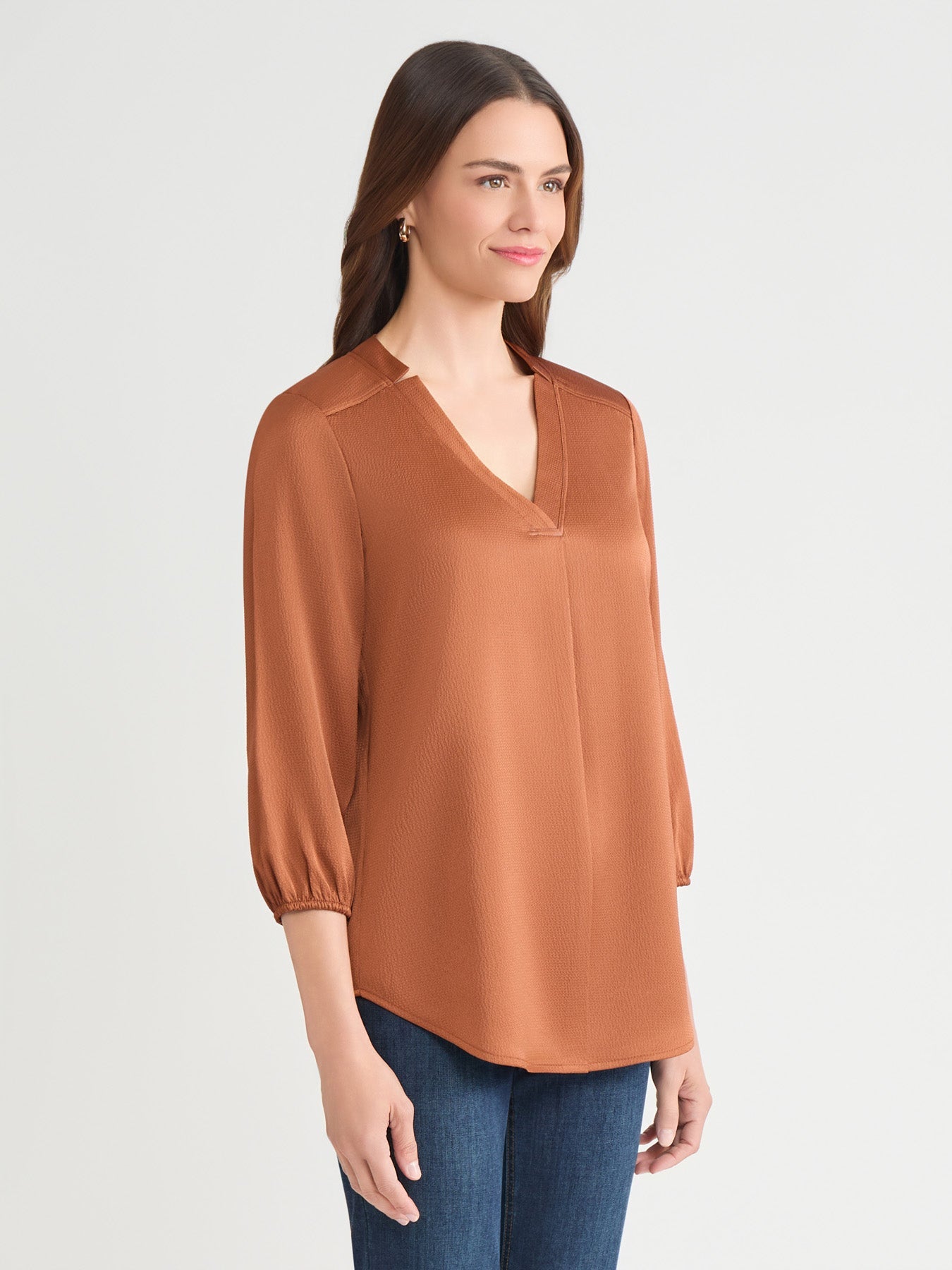 Plus Kelly Blouse, Hammered Satin