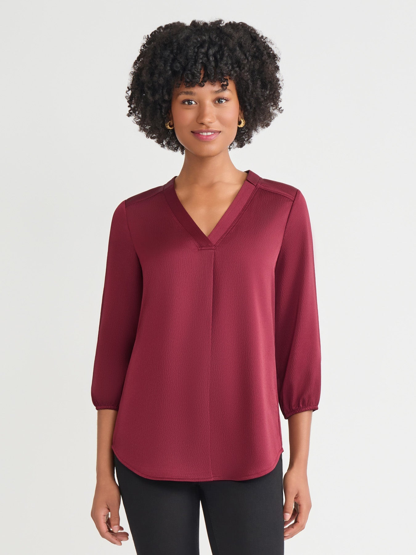 Plus Kelly Blouse, Hammered Satin