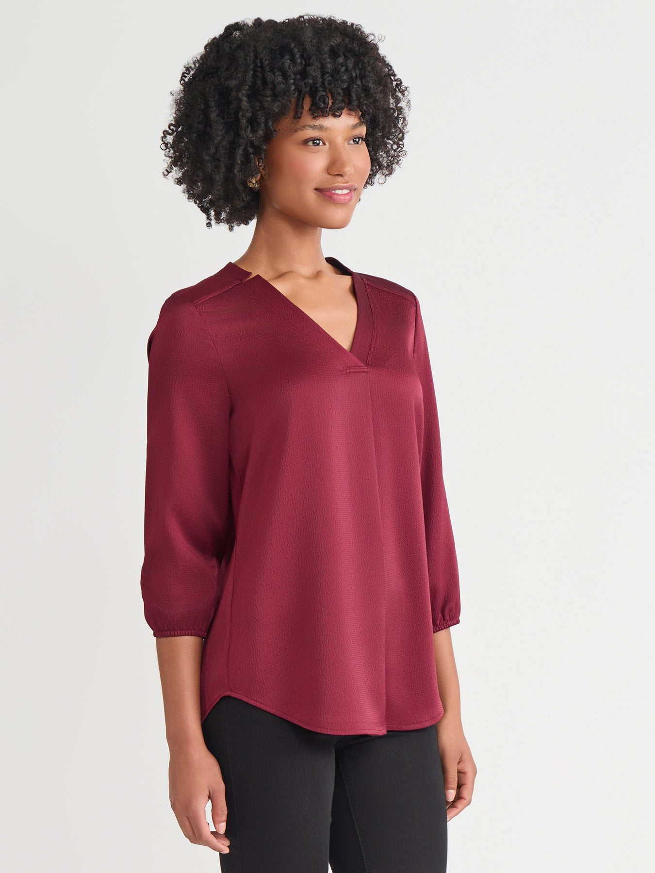 Plus Kelly Blouse, Hammered Satin