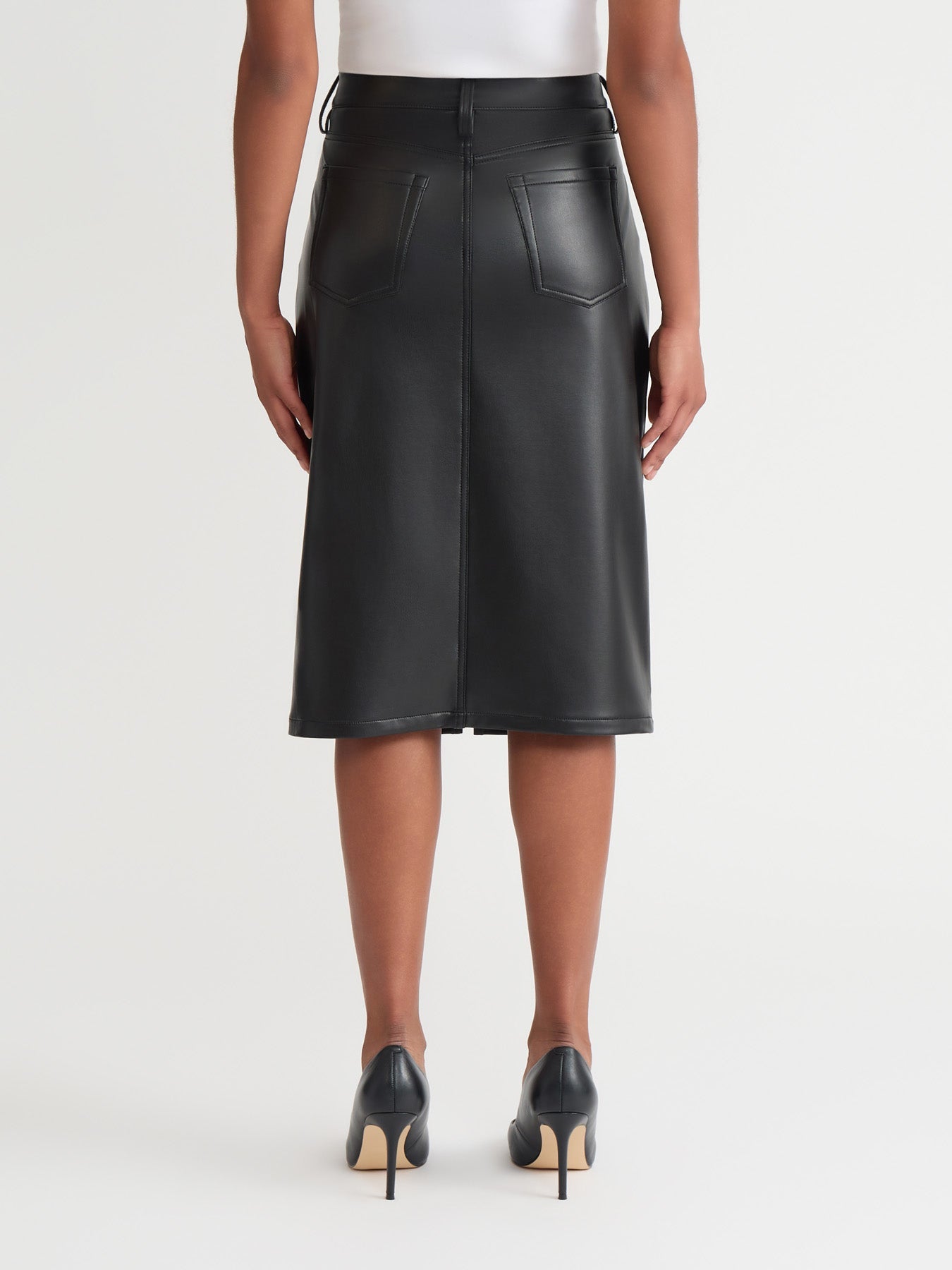 Midi Skirt, Vegan Leather
