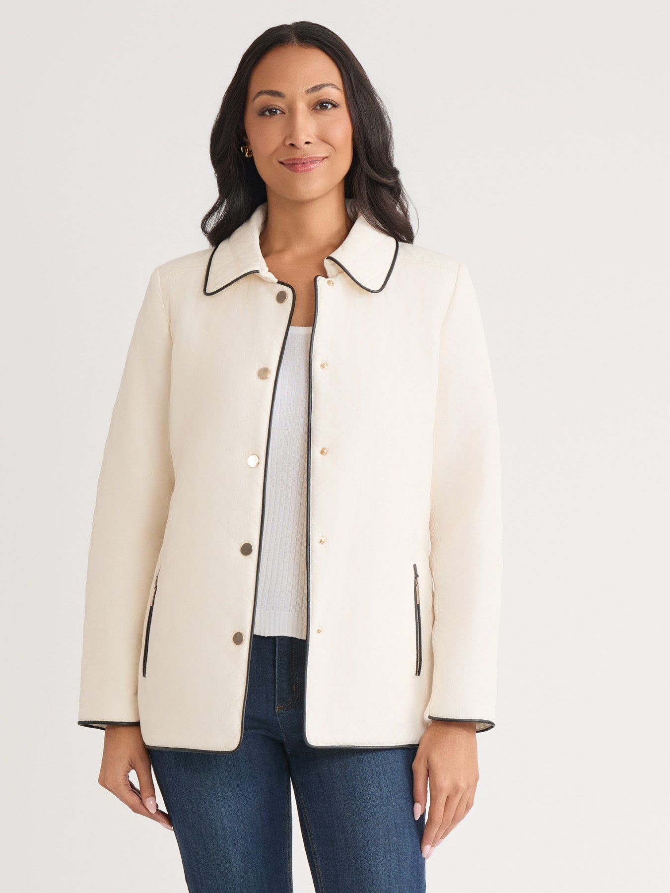 Quilted Snap Front Jacket