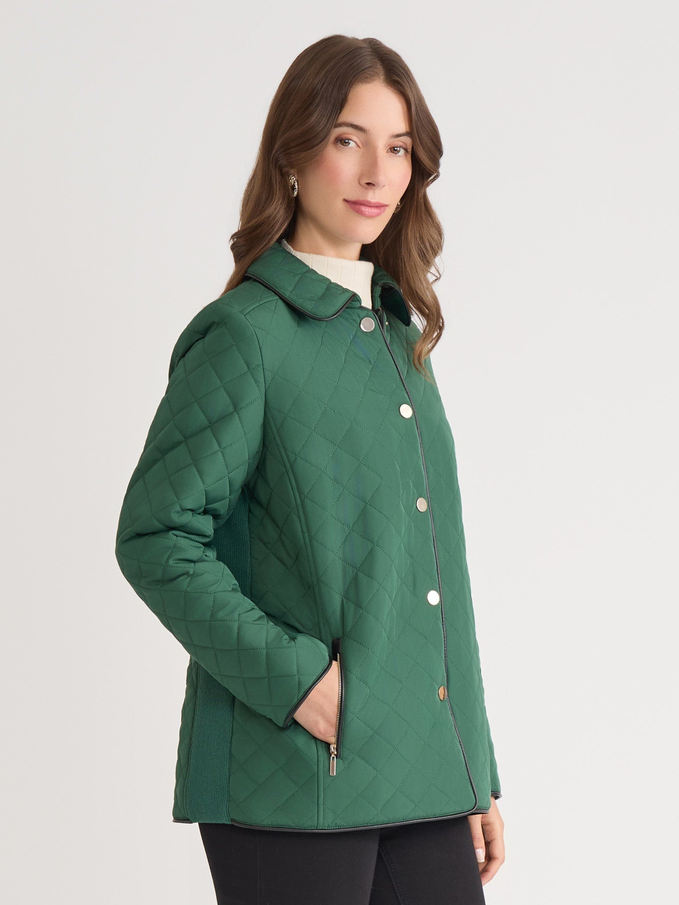 Quilted Snap Front Jacket
