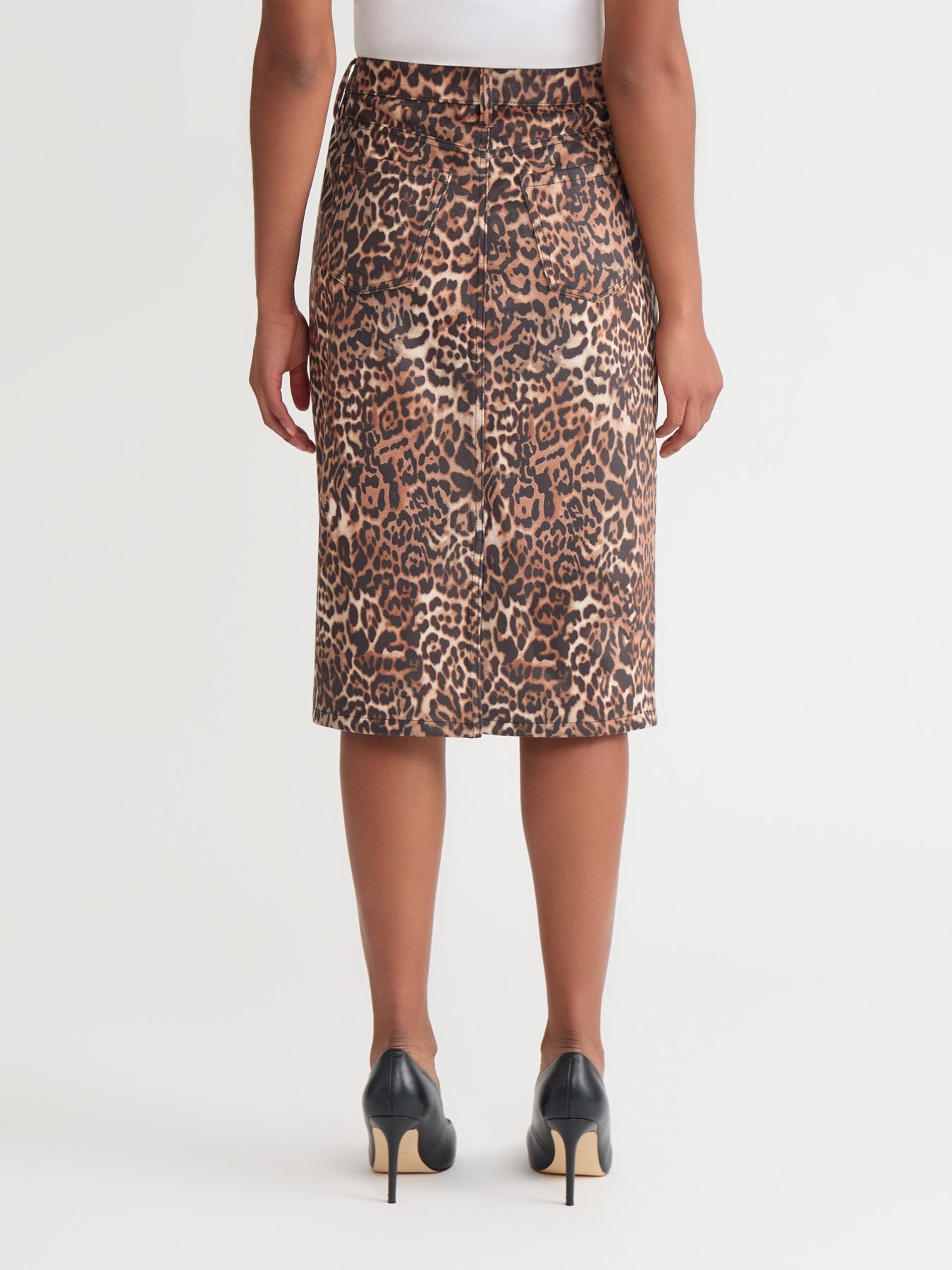 Midi Skirt, Printed Suede