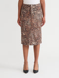 Midi Skirt, Printed Suede