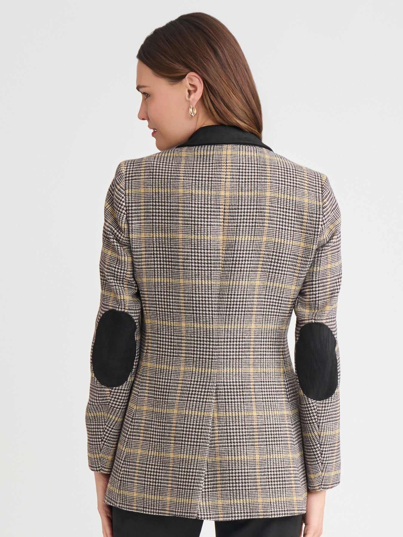 One Button Elbow Patch Blazer