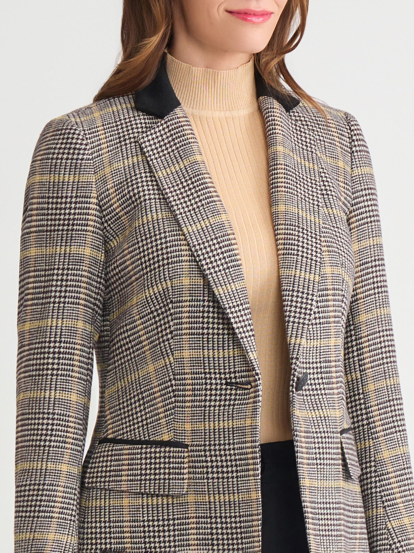 One Button Elbow Patch Blazer