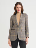 Petite One Button Elbow Patch Blazer