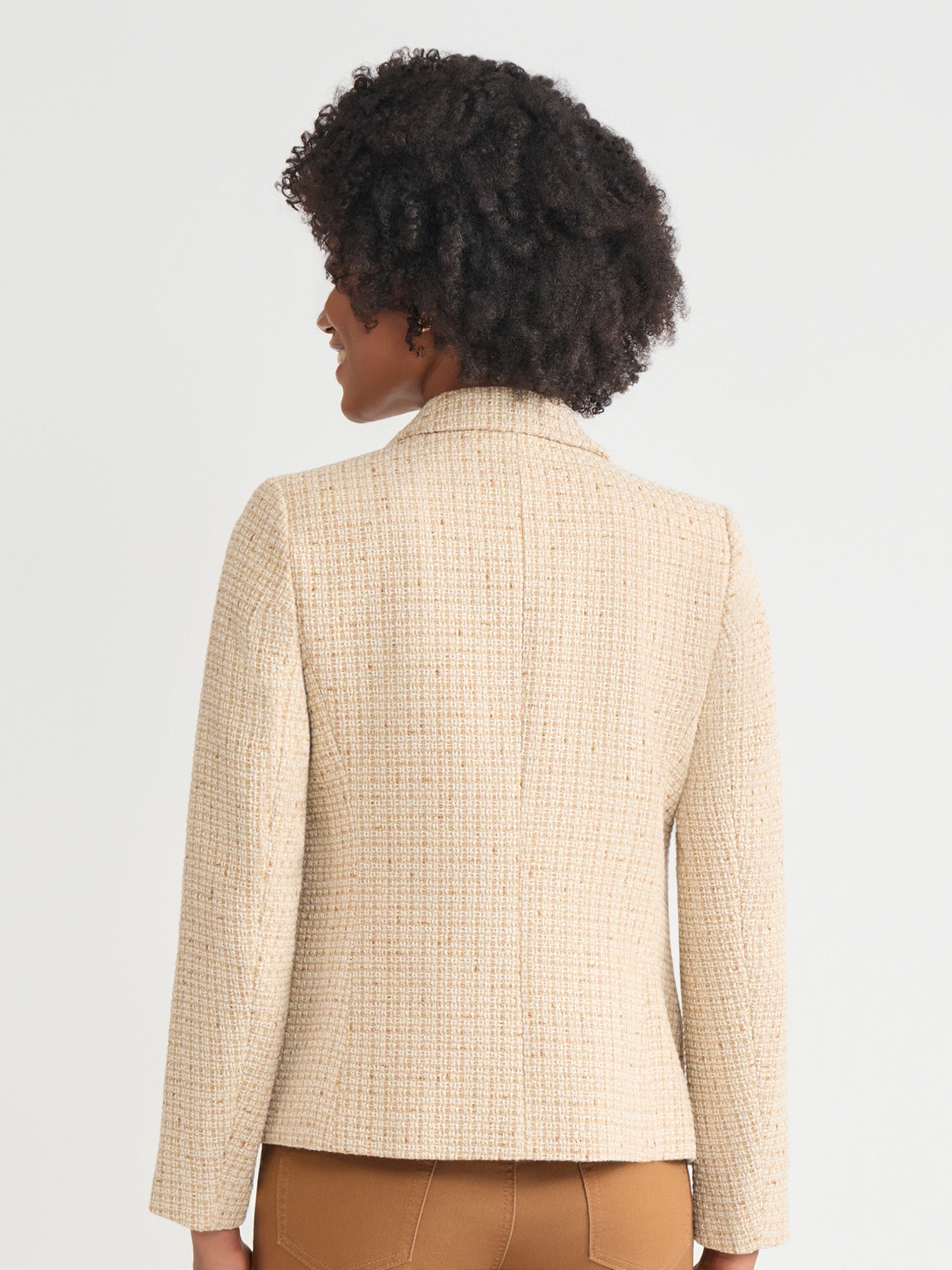 Petite Faux Double Breasted Blazer, Tweed