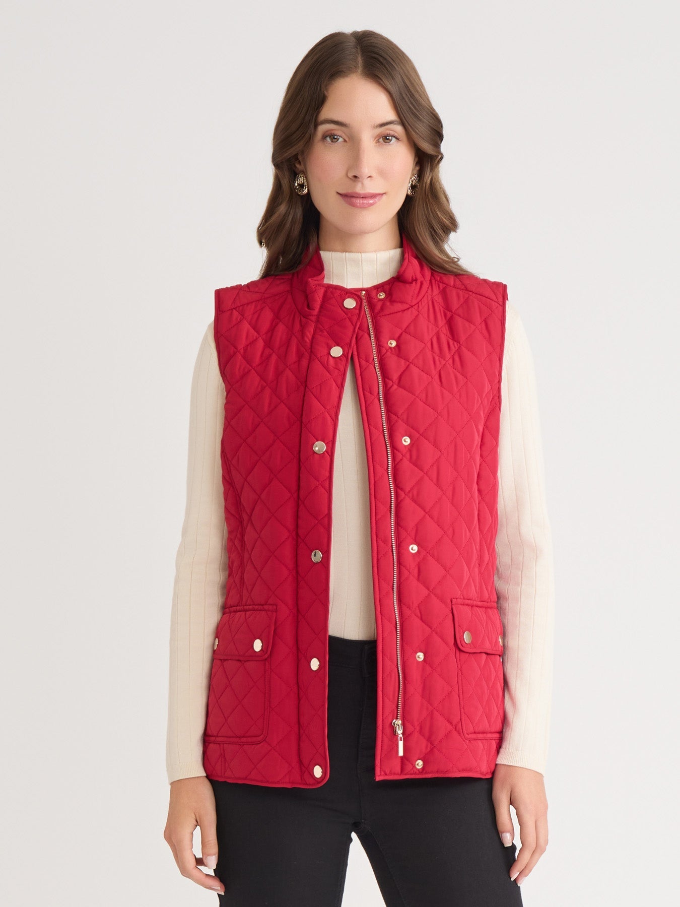 Zip-Front Quilted Vest