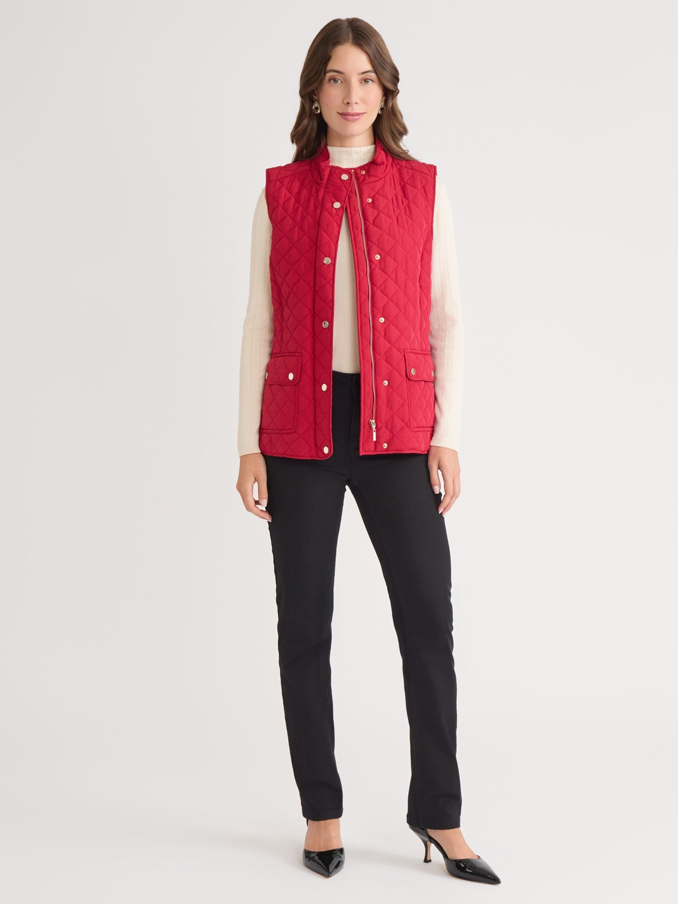 Zip-Front Quilted Vest