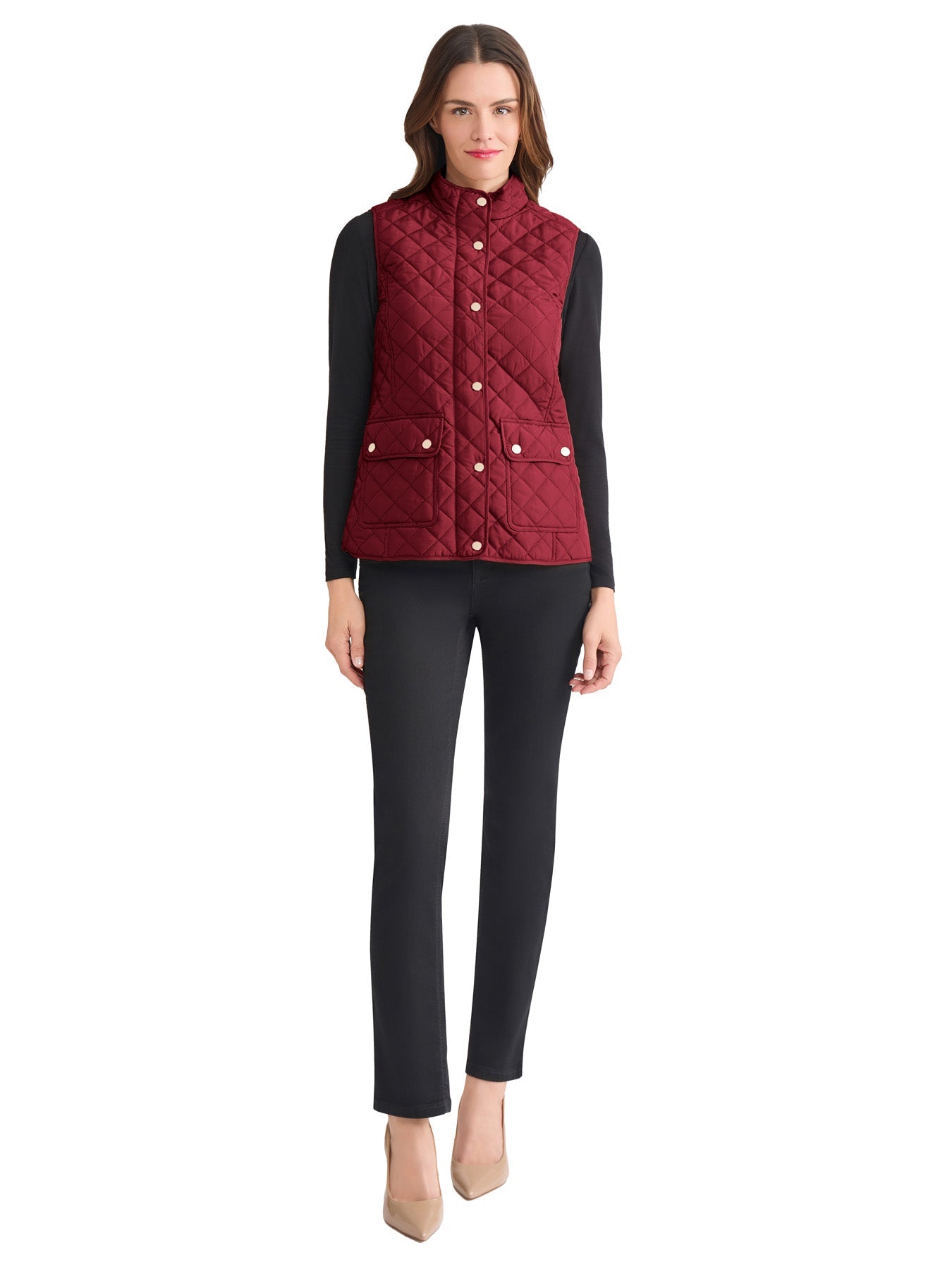 Zip-Front Quilted Vest