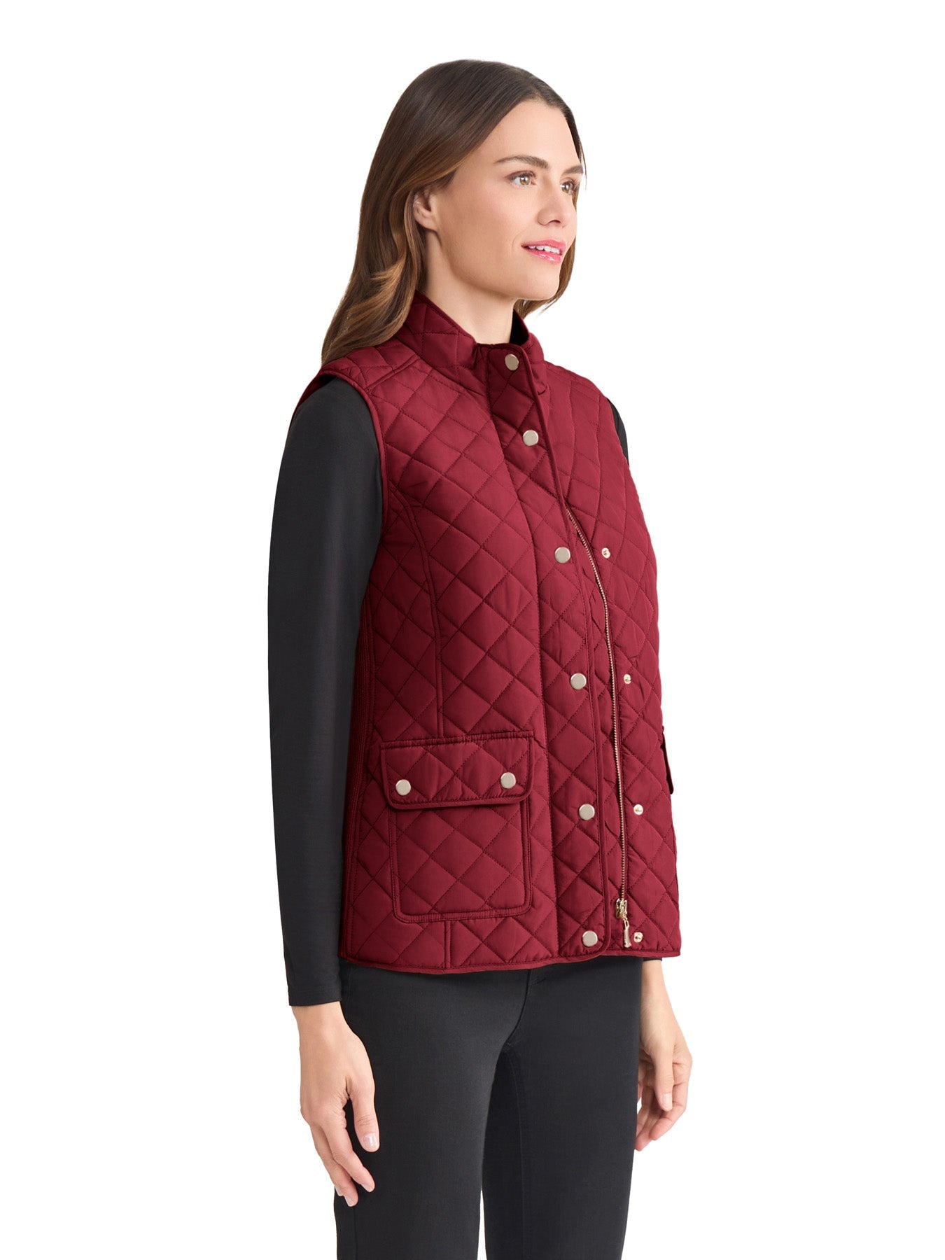 Zip-Front Quilted Vest