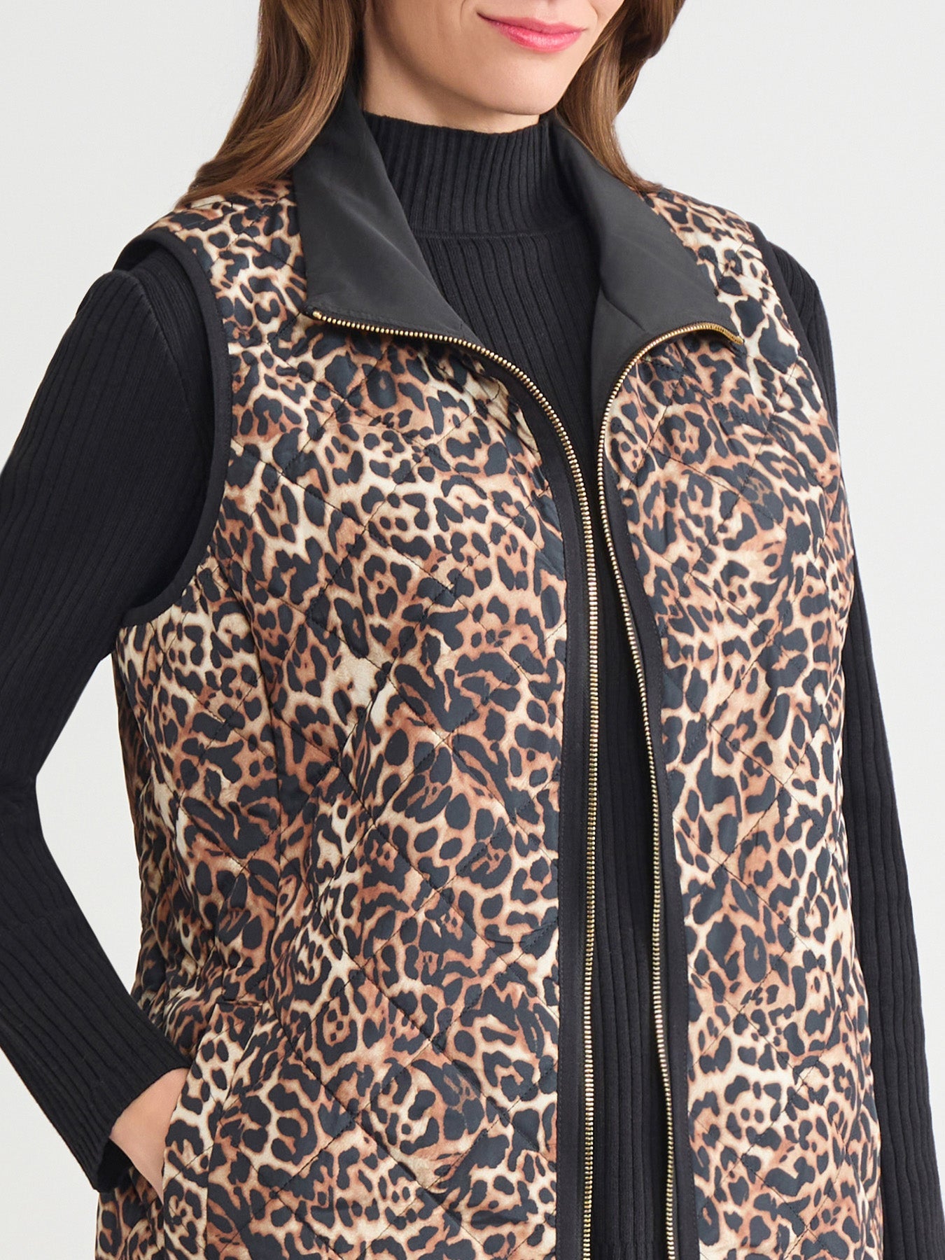Contrast Piping Quilted Vest